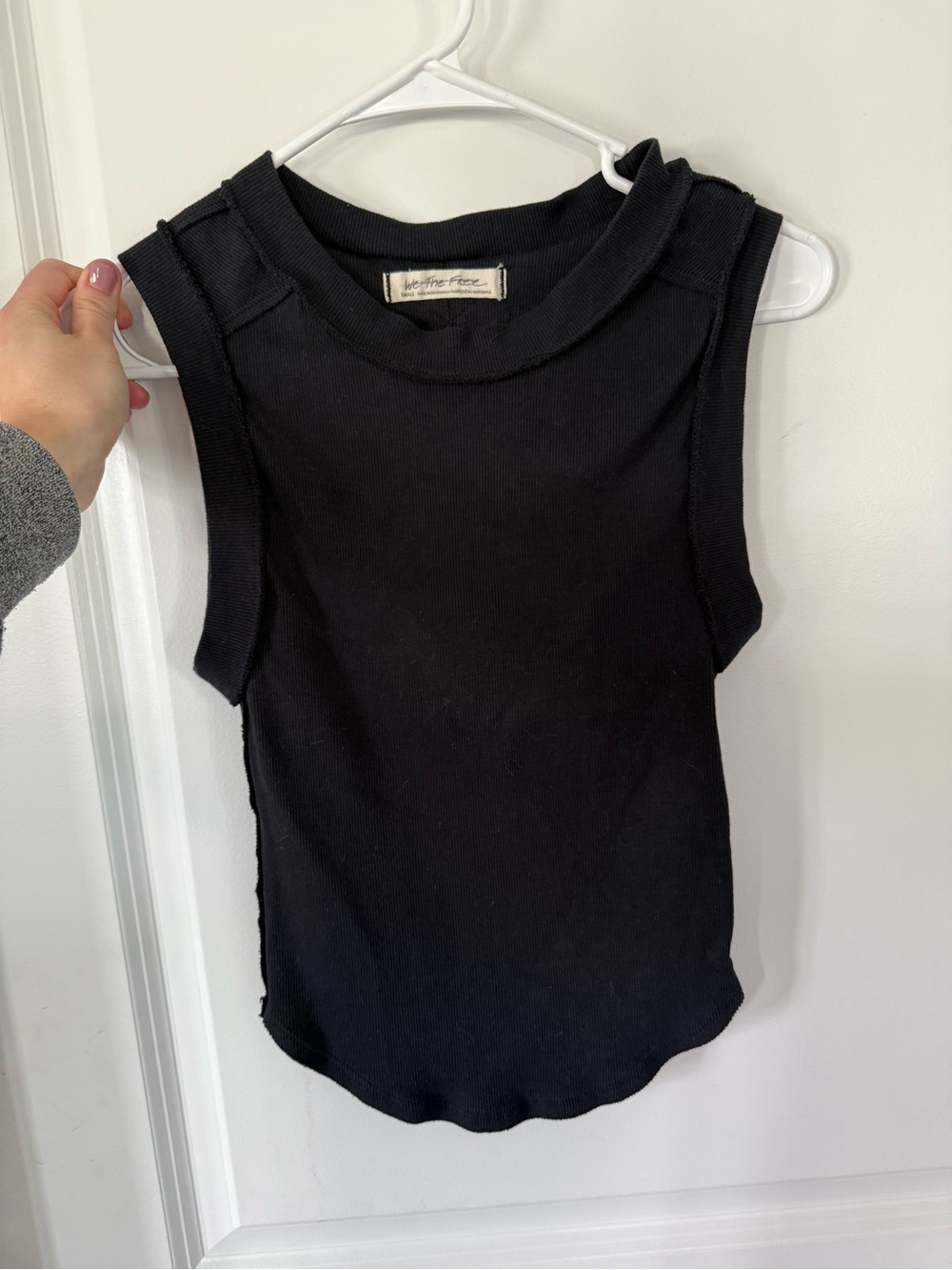 We The Free Black Ribbed Crewneck Tank